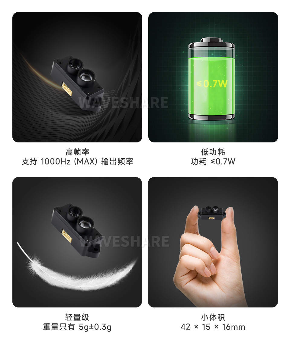 TFmini-S 激光雷达测距传感器强大的适应能力
