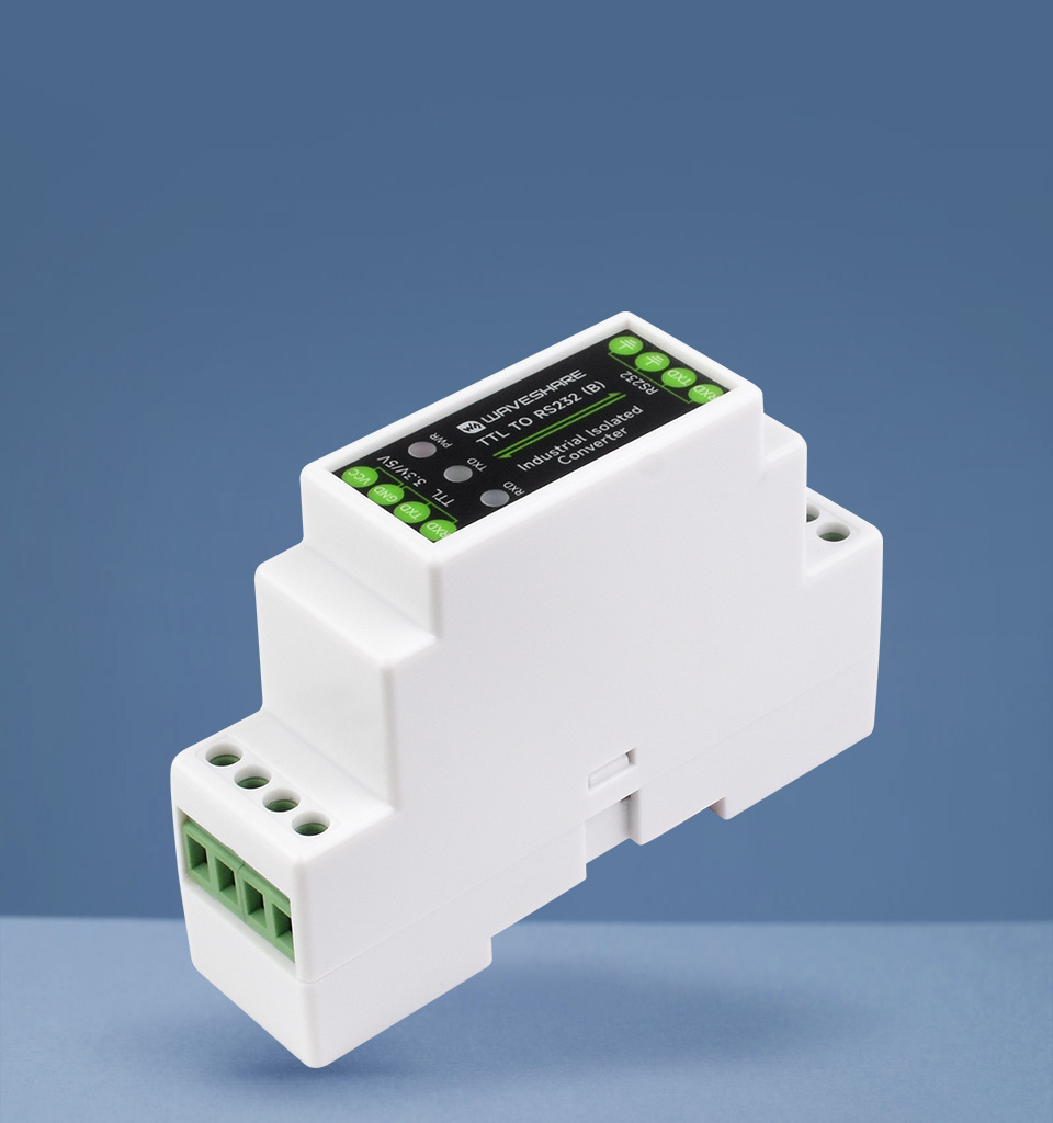 导轨式 TTL 转 RS232 电气隔离型串口转换器主图