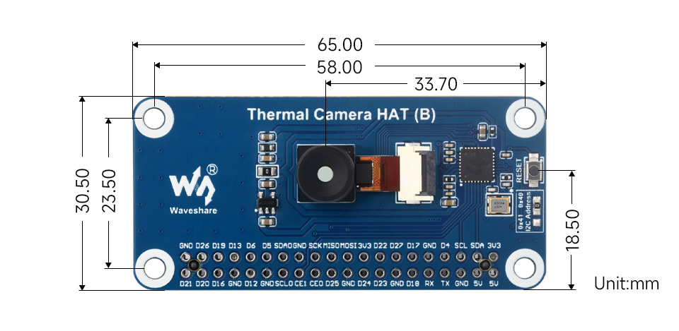 远红外热像传感器产品尺寸
