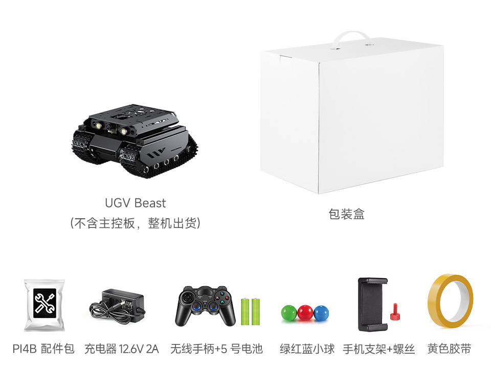 UGV Beast PI4B AI Kit Acce 配置清单