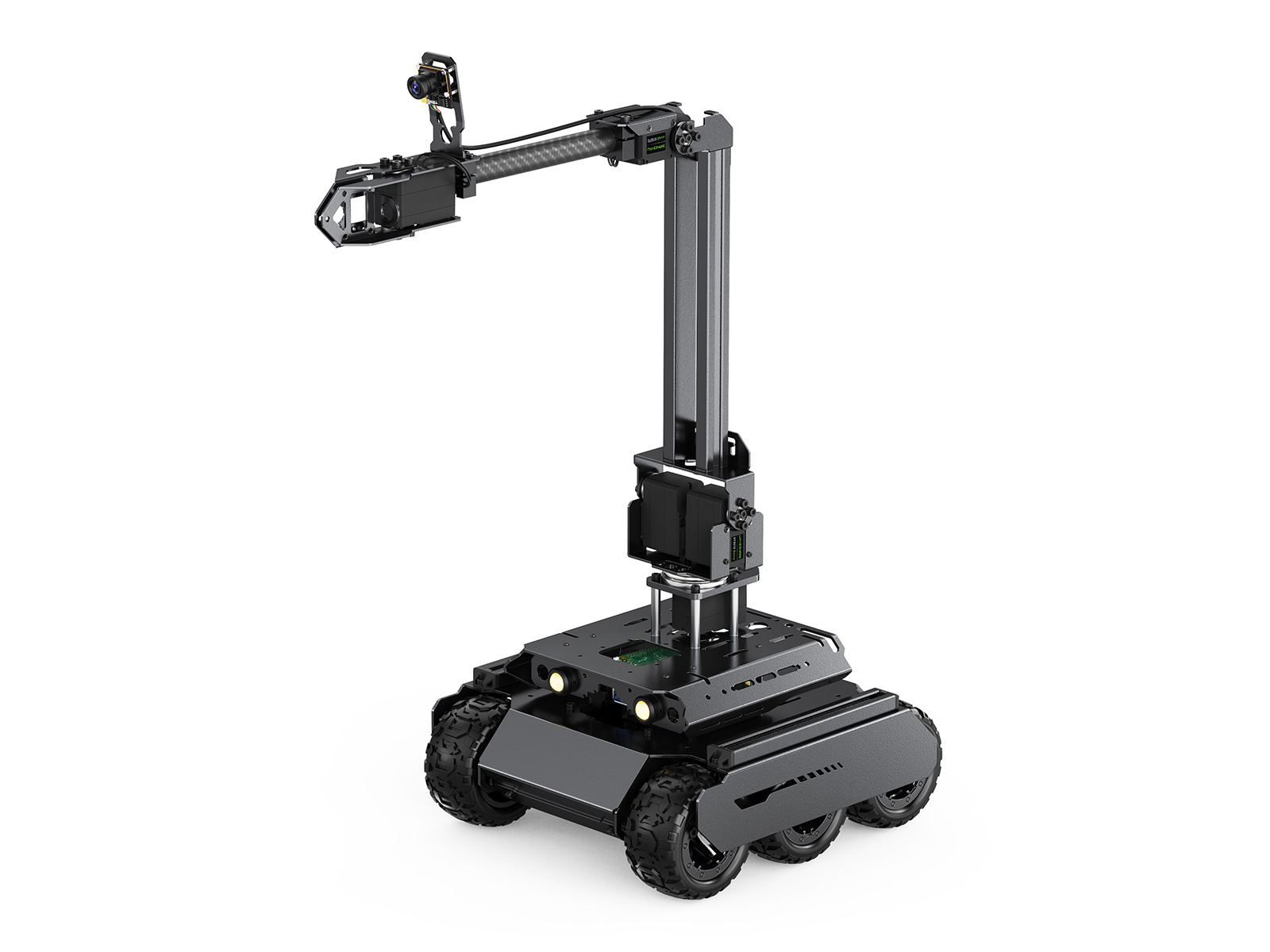 UGV Rover M2 六轮四驱开源AI机器人 含PI4B 4GB 4-DOF大扭矩机械臂 基于ROS2开发 支持MoveIt与巡线抓取