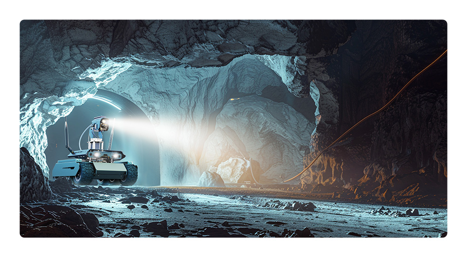 UGV Rover PT AI 机器人，六轮四驱开源移动机器人高亮 LED 灯户外探险