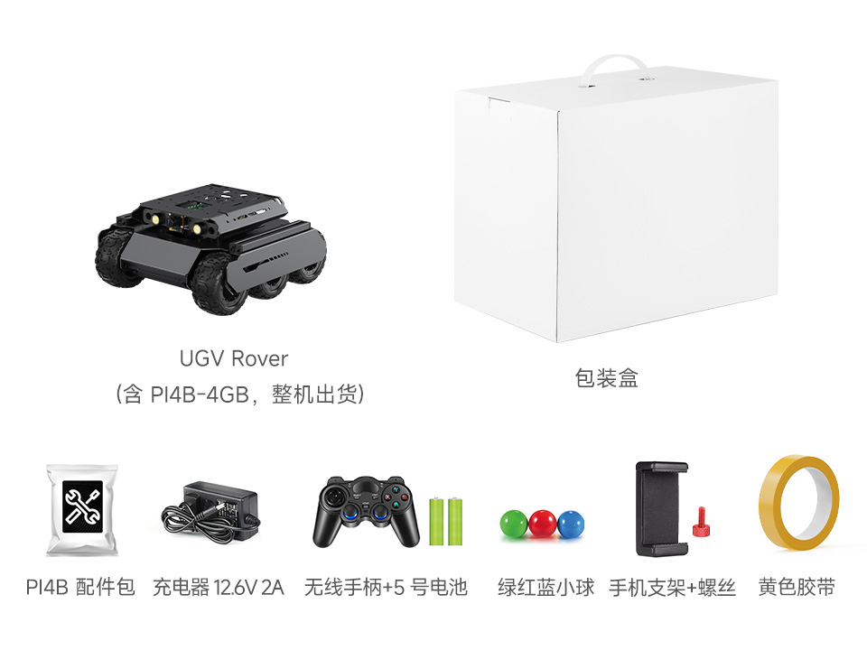 UGV Rover PI4B AI Kit 配置清单