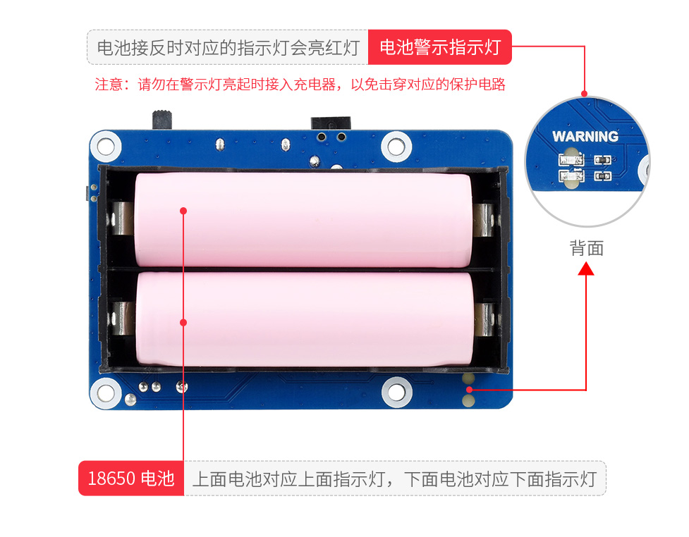 树莓派不间断电源板载警示指示灯