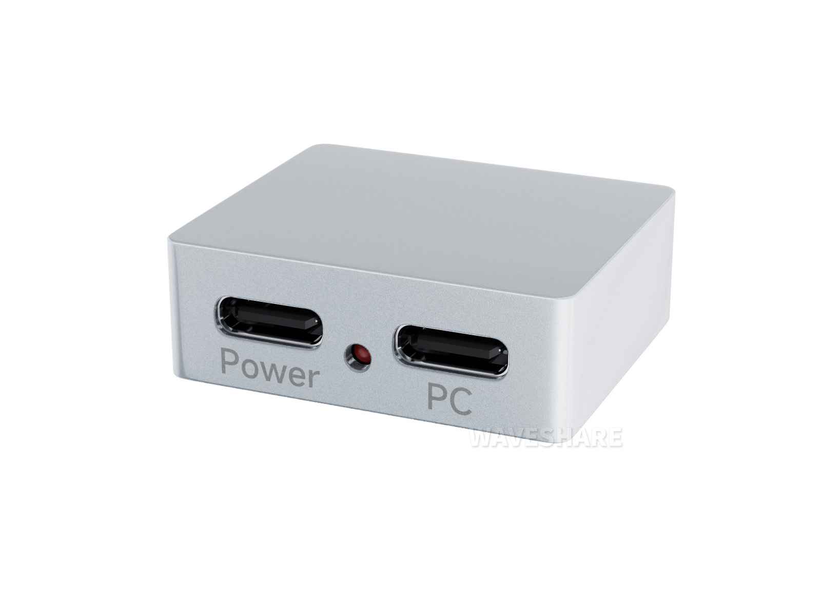 Type-C 电源信号分离器 支持 5V DC 独立供电 3 × Type-C 母口 防反向供电 稳定通信 铝合金外壳 带指示灯