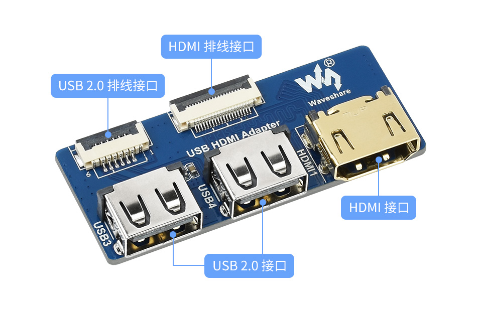 USB HDMI 扩展板产品尺寸