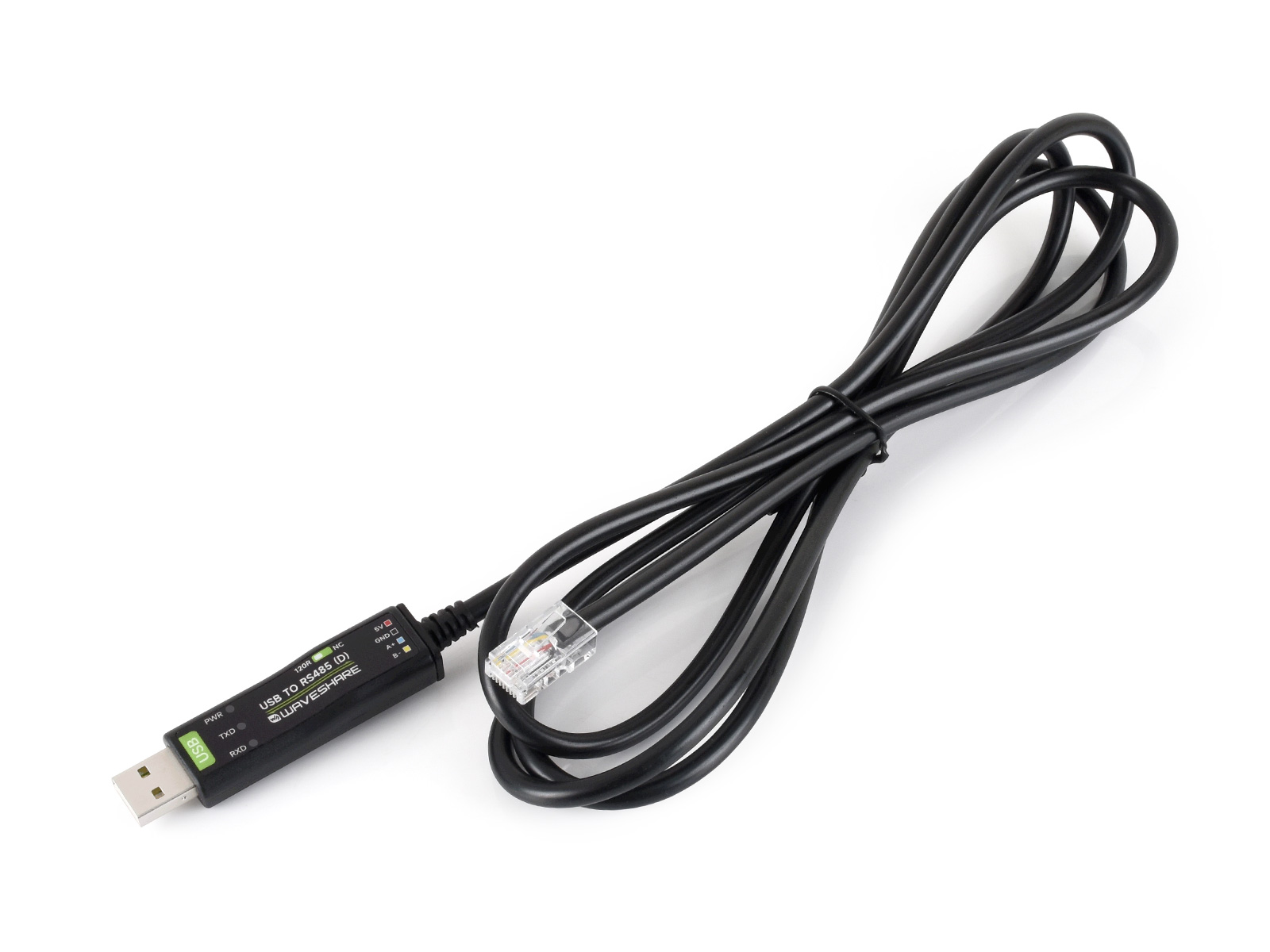 USB TO RS485 (D)工业级隔离型双向转换器 2米长 采用FT232RNL芯片 板载隔离式RS485收发电路 RJ45接口采用T568B线序