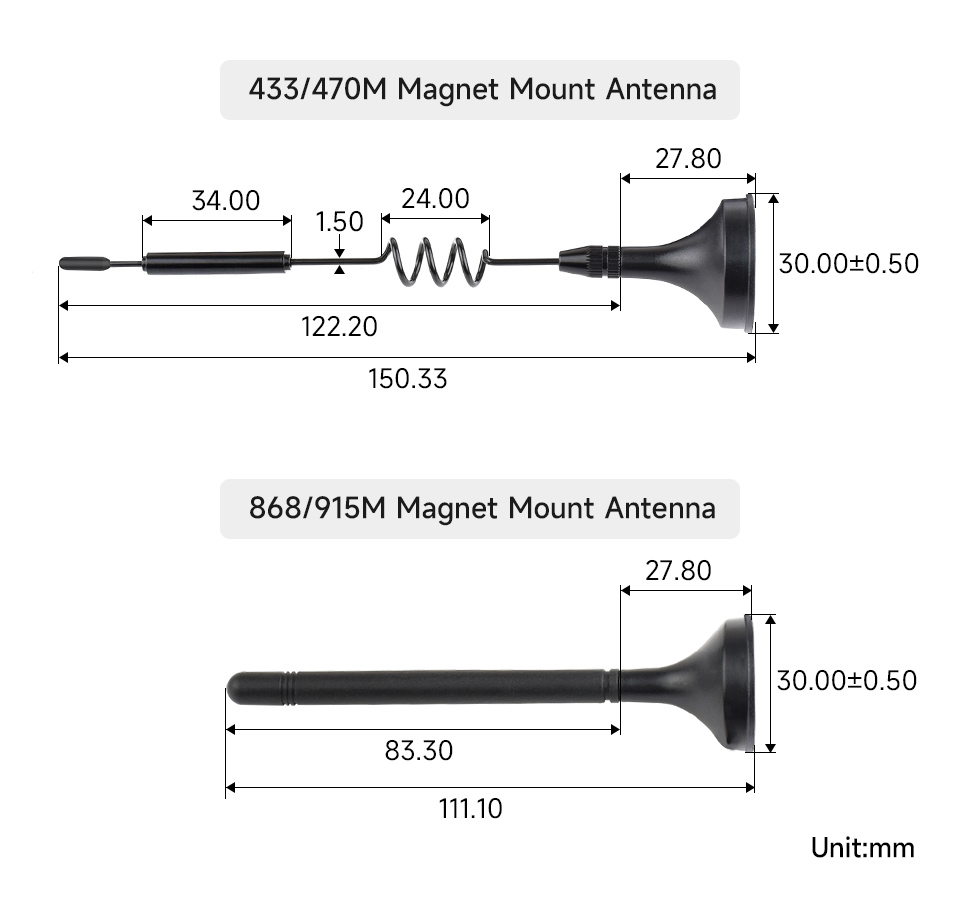 LPWA 室外防水天线产品尺寸