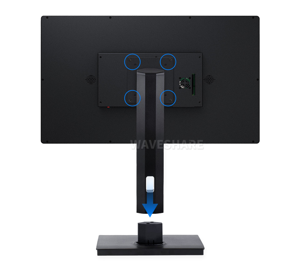 VESA 支架 显示器背面安装效果及接口展示