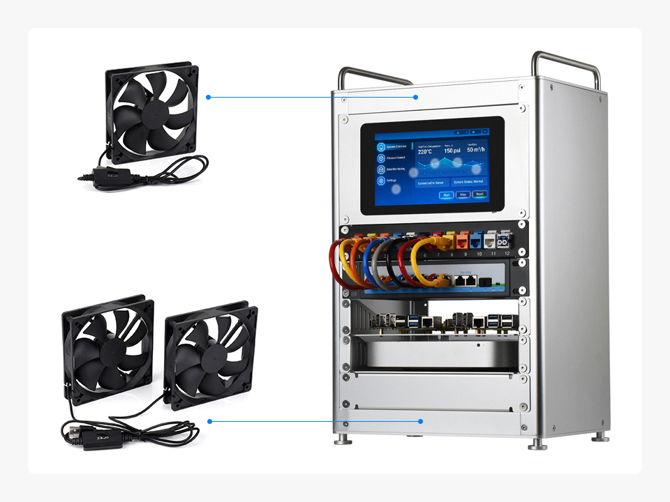FAN-12025-5V-USB 搭配HomeRack 8U 机柜应用示例