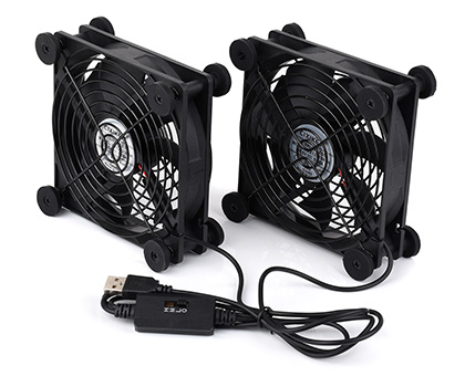 DUAL-FAN-12025-5V-USB 双风扇 120mm USB 散热风扇 带三档调速