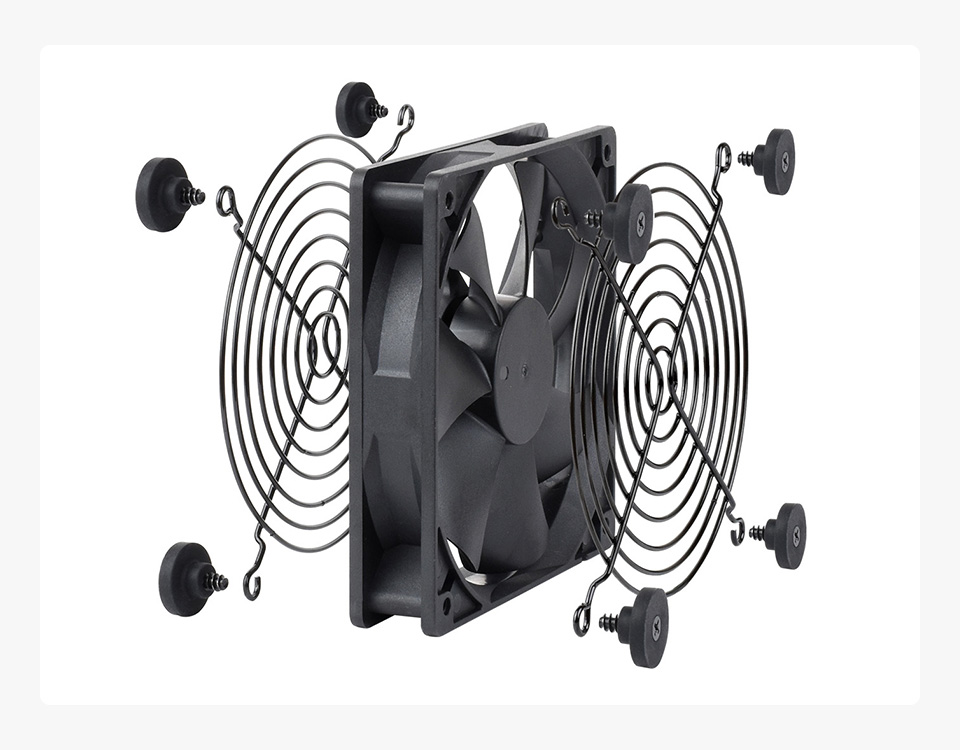 FAN-12025-5V-USB 双面金属网防护 可拆卸保护网