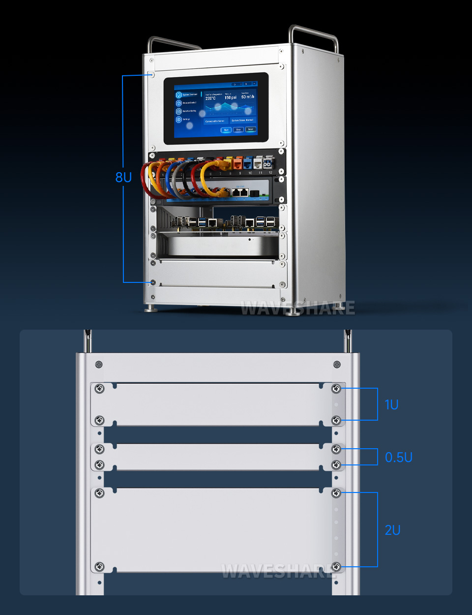HomeRack 8U 服务器机柜基础套件 支持 0.5U / 1U / 2U 等多种扩展模块