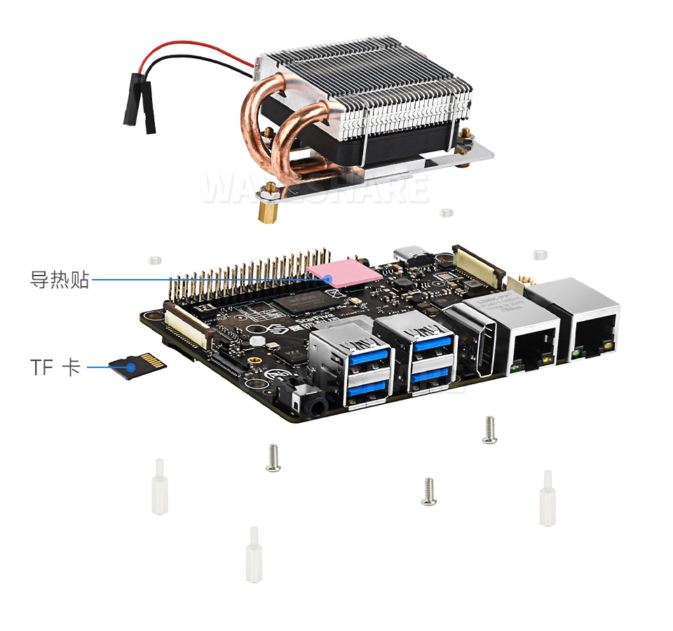 VisionFive2 CPU 散热器安装简便