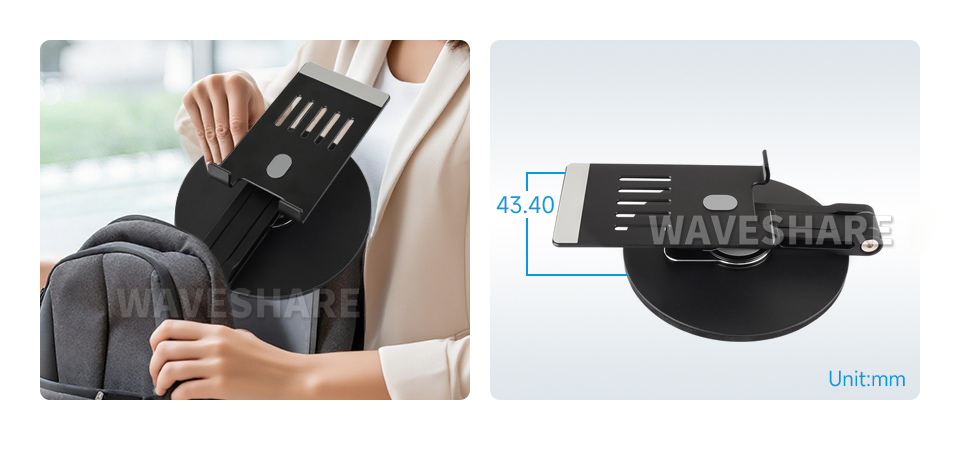 便携屏支架轻松折叠，收纳厚度小，不占空间，是移动办公的理想选择