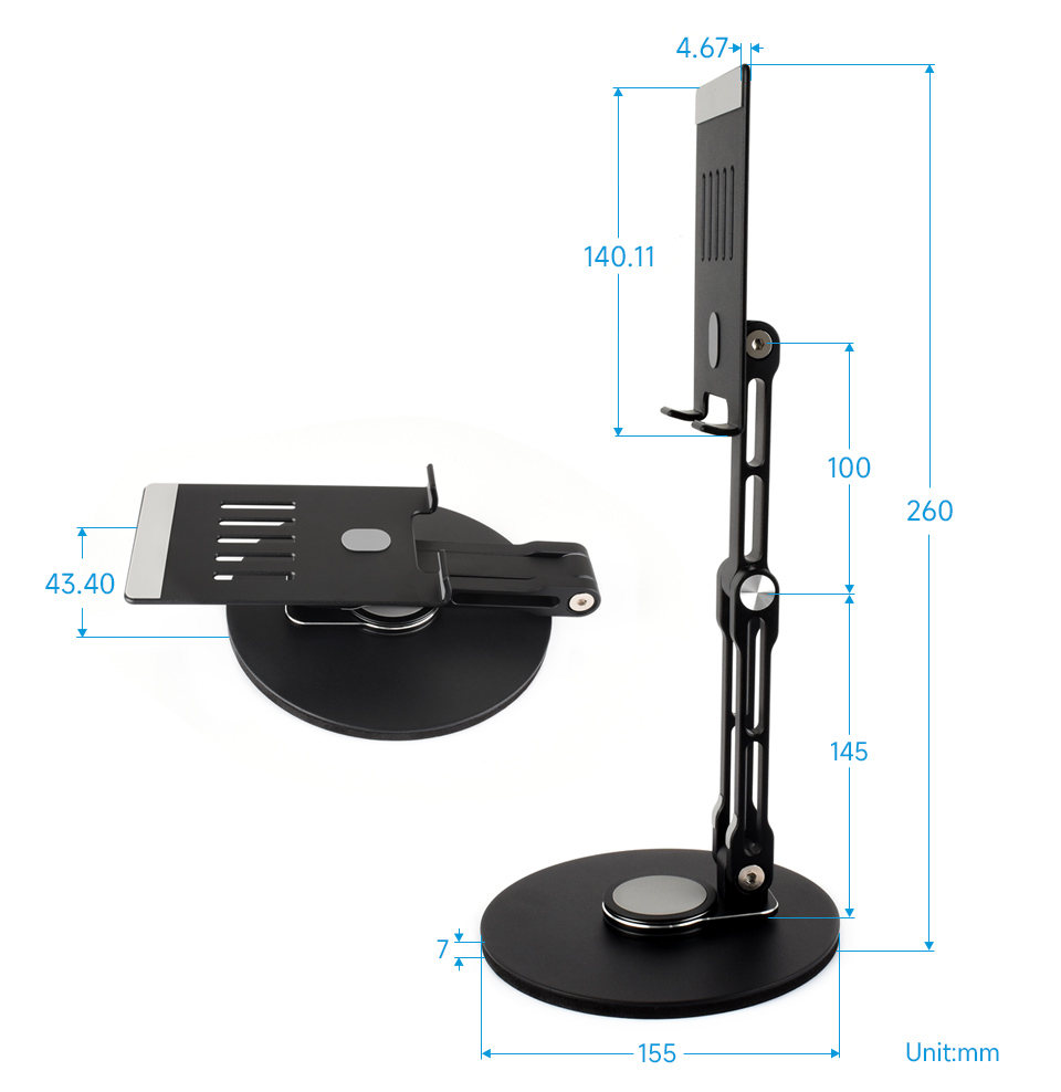 便携屏支架产品尺寸