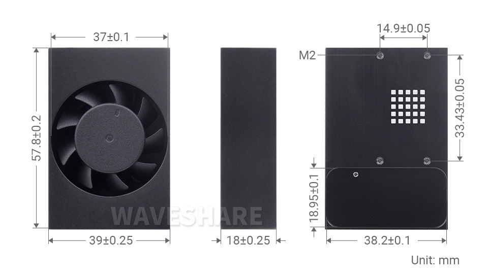 Jetson Nano 专用散热器尺寸