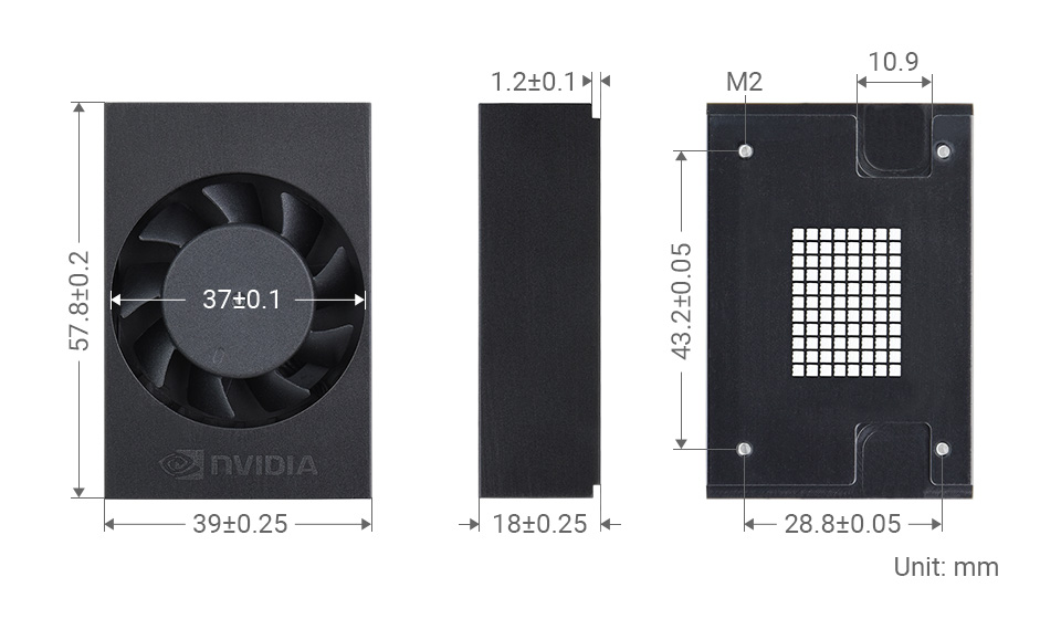 Jetson Xavier NX原装散热器尺寸