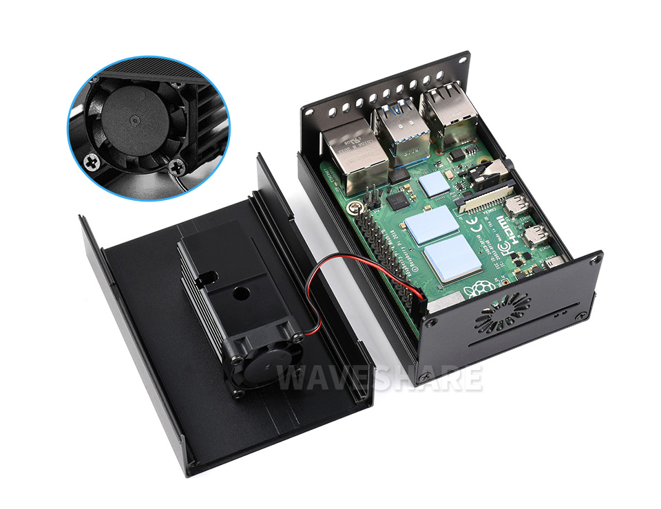 树莓派4B鳍片式散热外壳