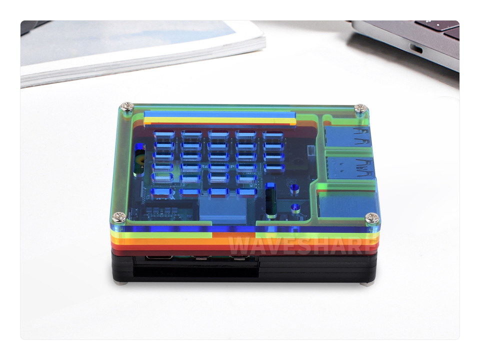 树莓派 5 彩虹亚克力外壳产品展示