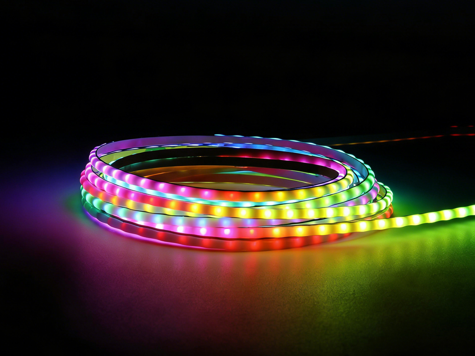 RGB 幻彩 COB 灯带  WS2812B 控制芯片 支持自由裁剪 低电压设计 智能可编程