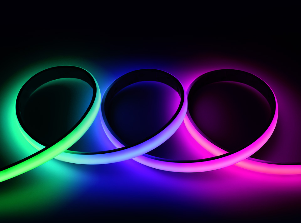 RGBWC 幻彩 COB 灯带主图 多色发光效果展示