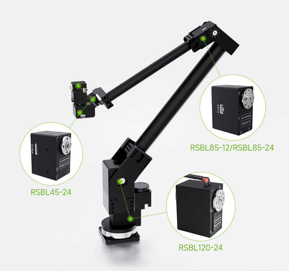 85KG.cm 金属串行总线伺服电机大扭矩