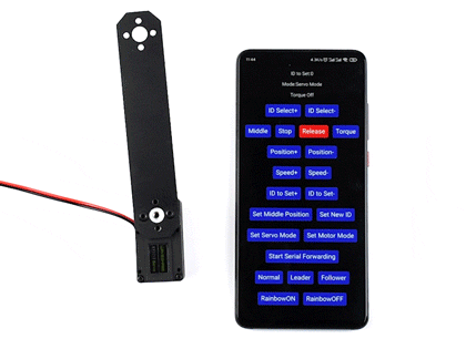 20kg.cm 高转速总线伺服电机一键校准中位