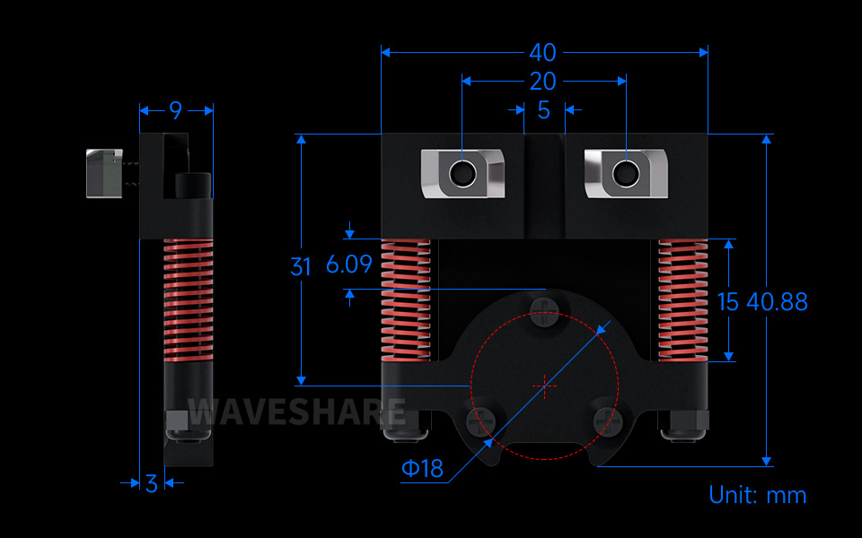 全金属紧凑型UGV悬挂的尺寸