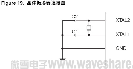 ATmega128 晶体振荡器连接图