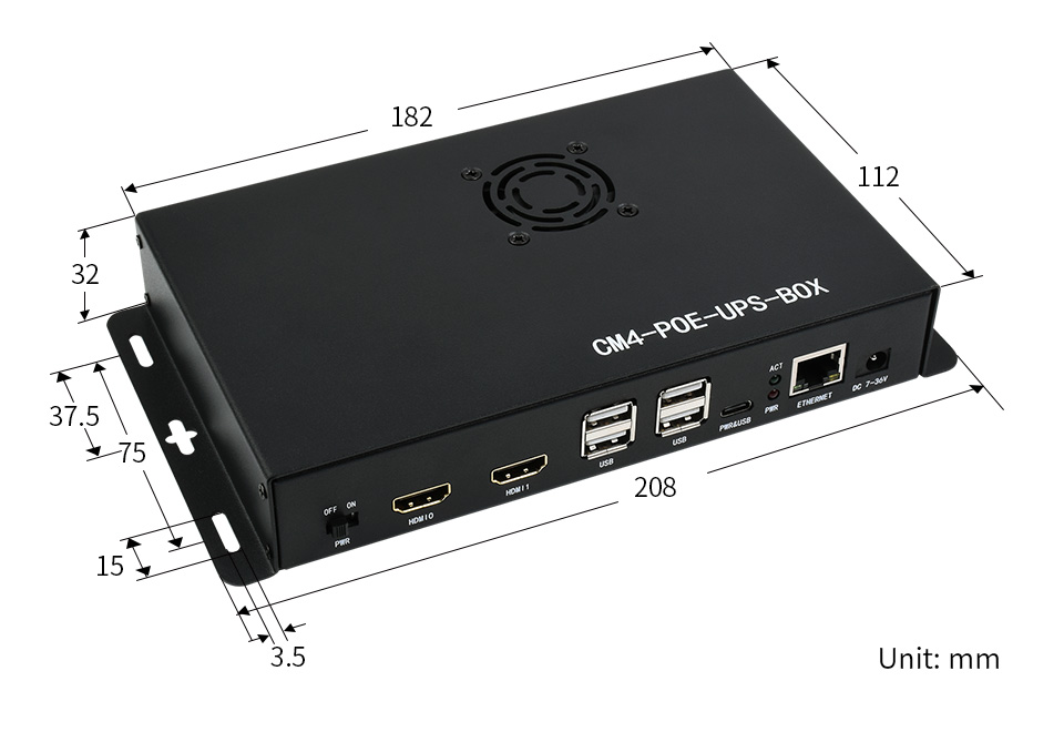 树莓派 CM4 PoE UPS 扩展板