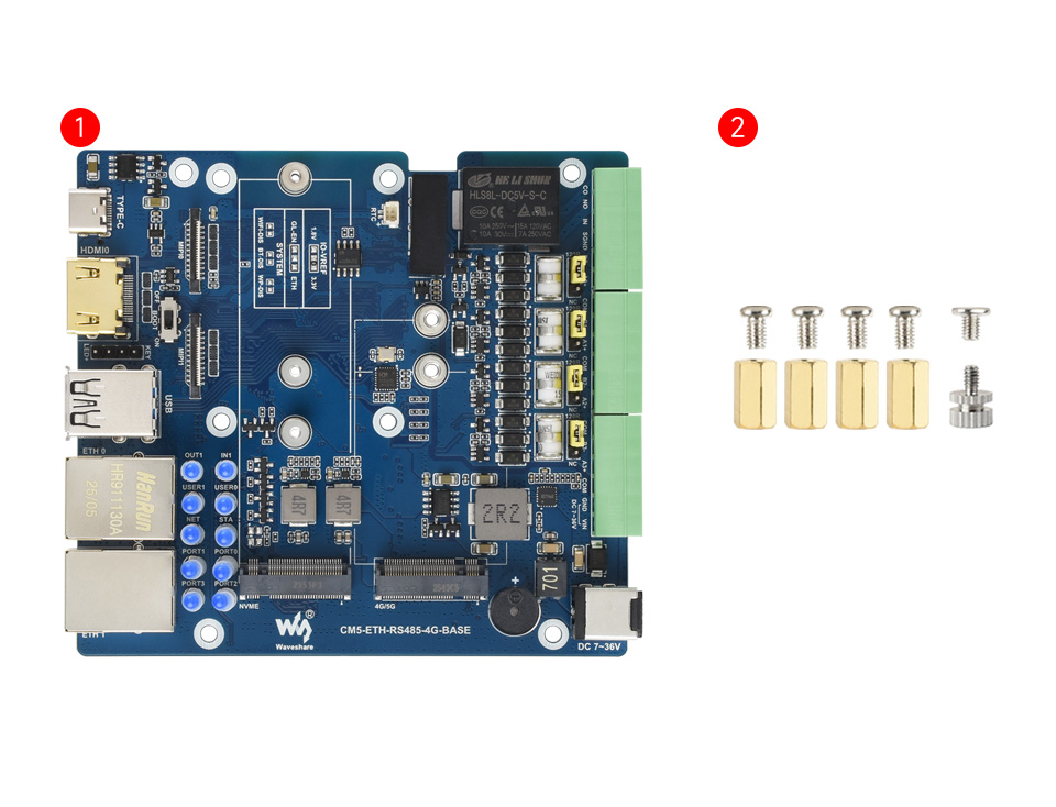 双千兆网口 CM5 扩展板清单