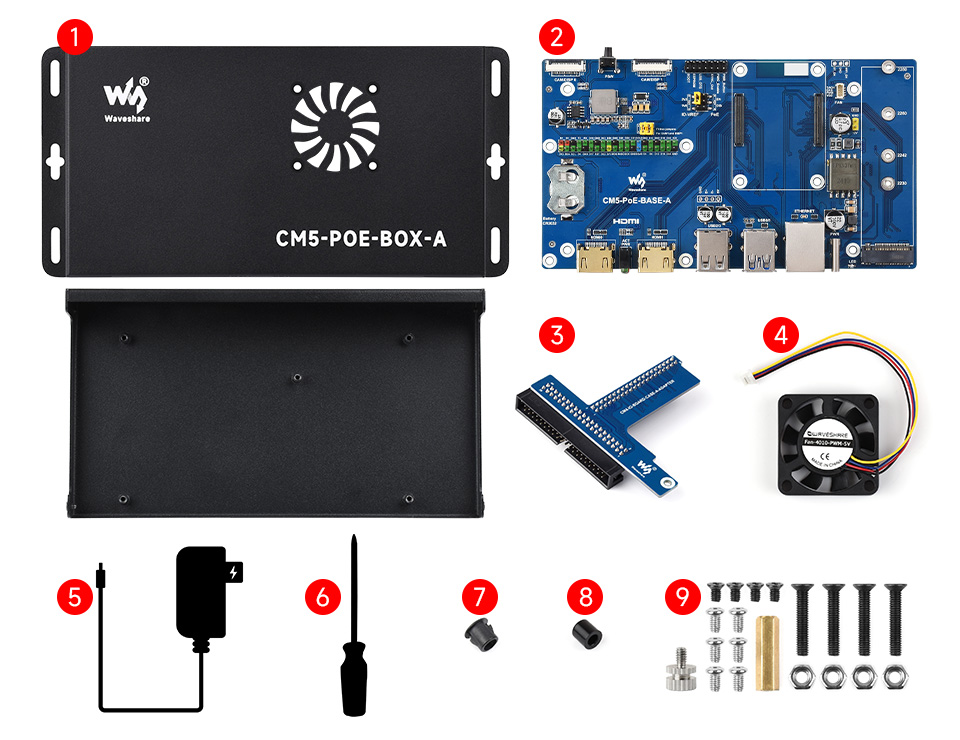 树莓派 CM5 PoE 扩展板外形尺寸