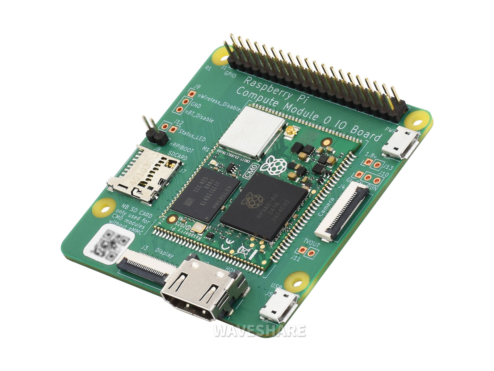 树莓派 Compute module 0  Dev Board 开发套件, 基于 RP3A0 SiP，配备四核 Cortex-A53 处理器