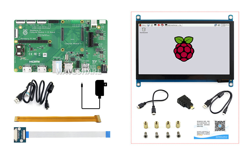 树莓派 Compute Module 4 计算模块显示屏配件包首图