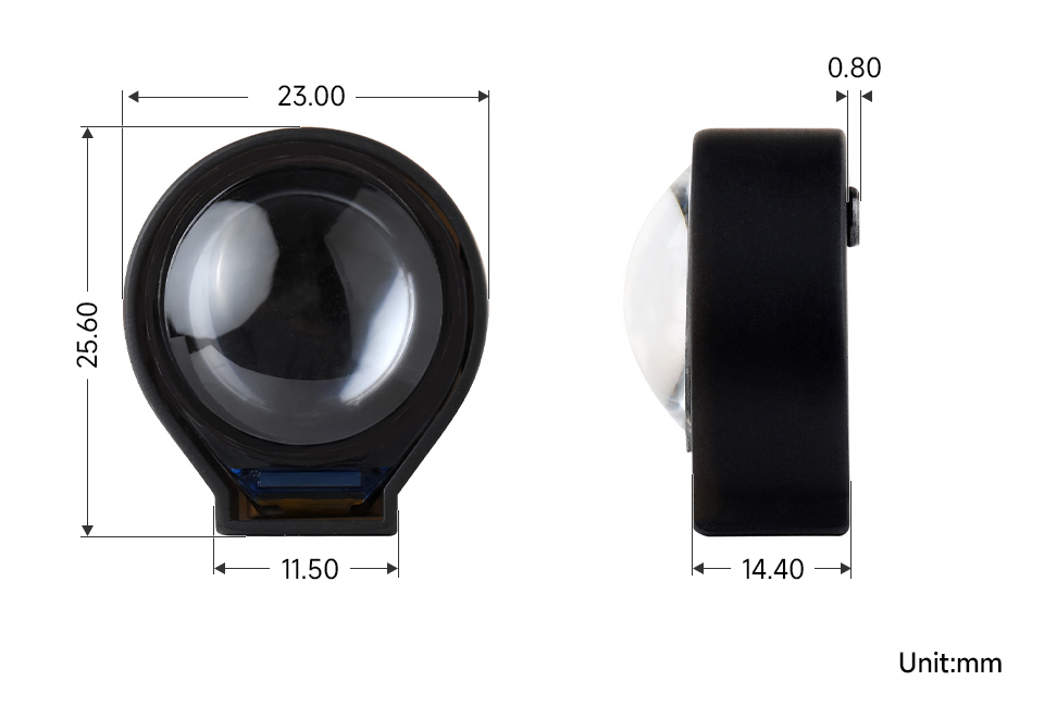 0.71 英寸 LCD 扩展板产品尺寸