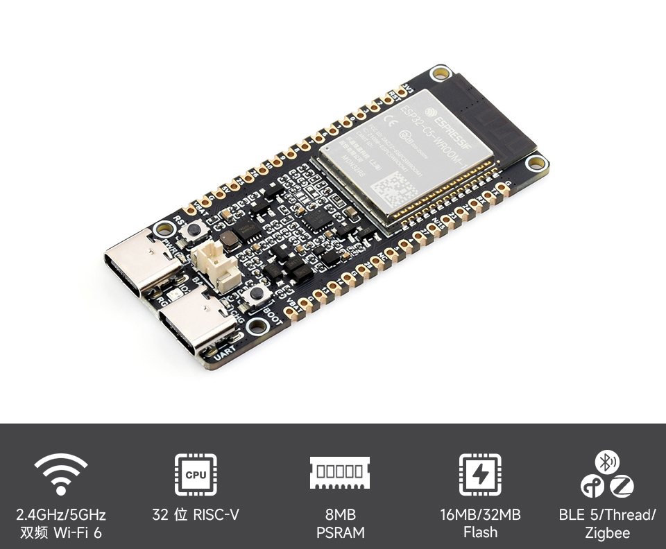 ESP32-C5 双频 Wi-Fi 6 开发板主图