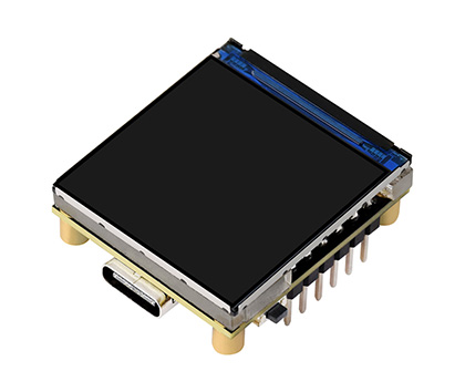 ESP32-C6 1.3 英寸 LCD 屏开发板，并带有特性图标如： 2.4GHz WiFi和 BLE5 模组，240 × 240分辨率和5点触控