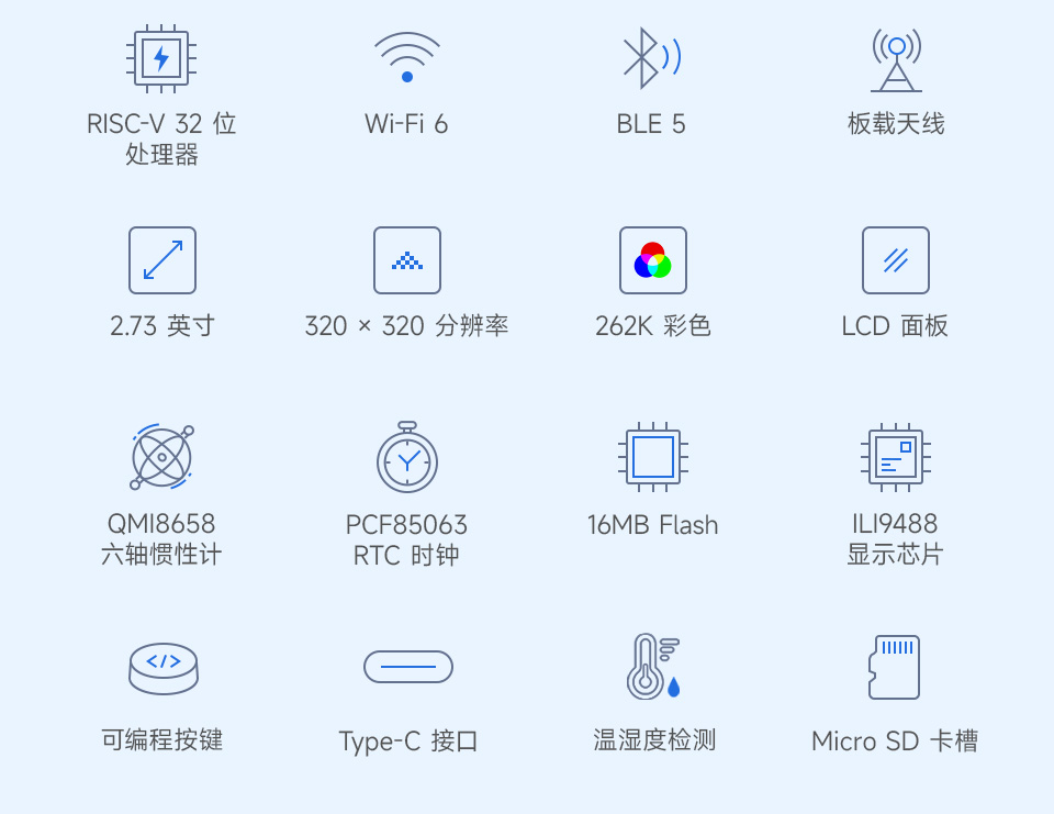 ESP32-C6 2.73 英寸触摸液晶开发板