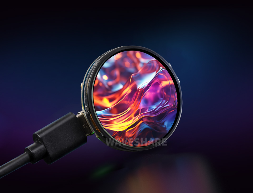 ESP32-C6-Touch-AMOLED-1.32 英寸开发板，采用 AMOLED 屏幕