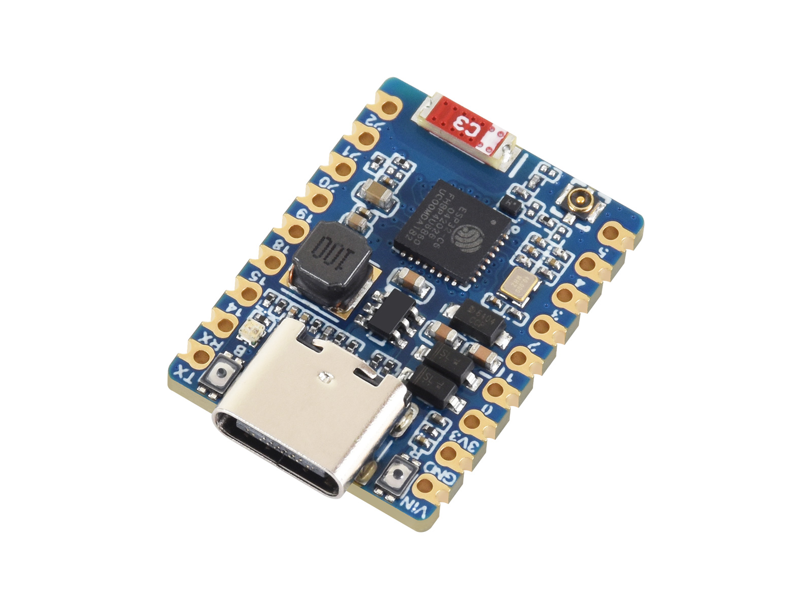 ESP32-C6迷你Wi-Fi 6宽电压开发板 支持蓝牙5和IEEE 802.15.4 (Zigbee 3.0 和 Thread)  支持5 ~ 36V宽电压供电
