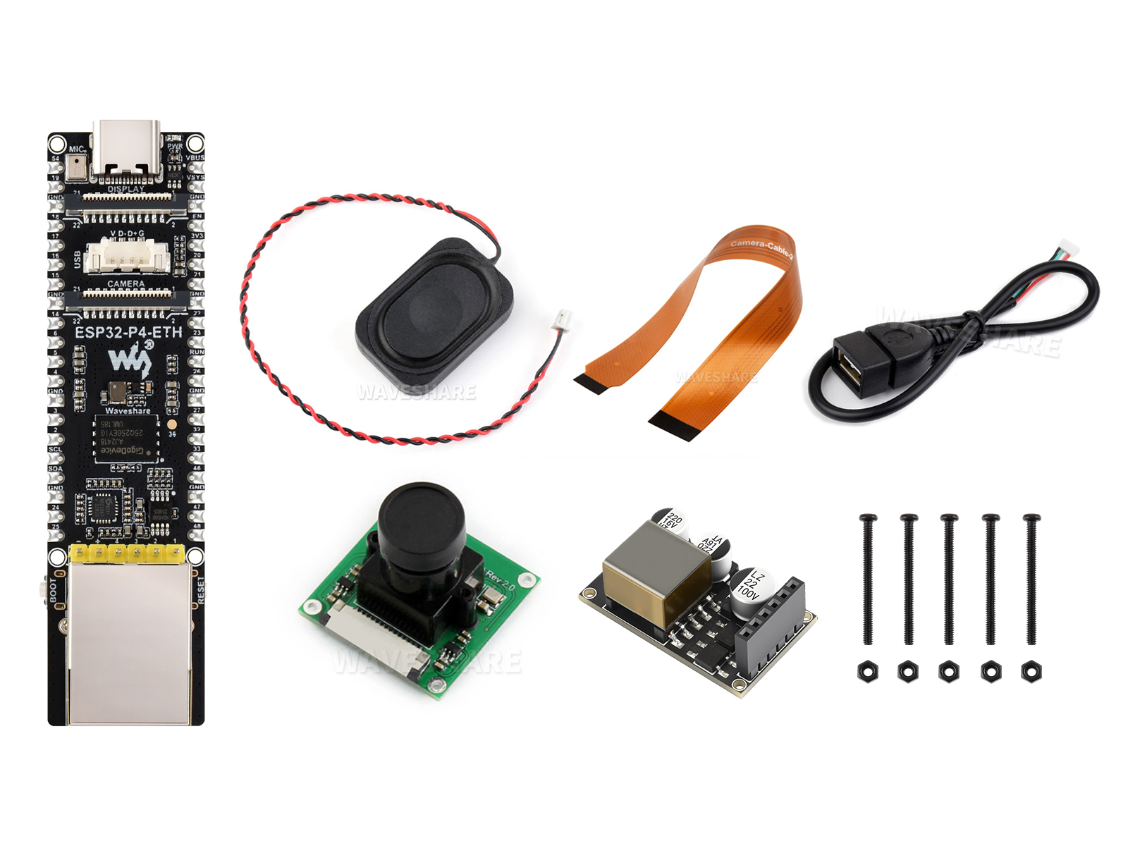 ESP32-P4 开发板 基于 ESP32-P4 的高性能开发板 带 RJ45 百兆网口 支持小智 AI deepseek 带 PoE 模块