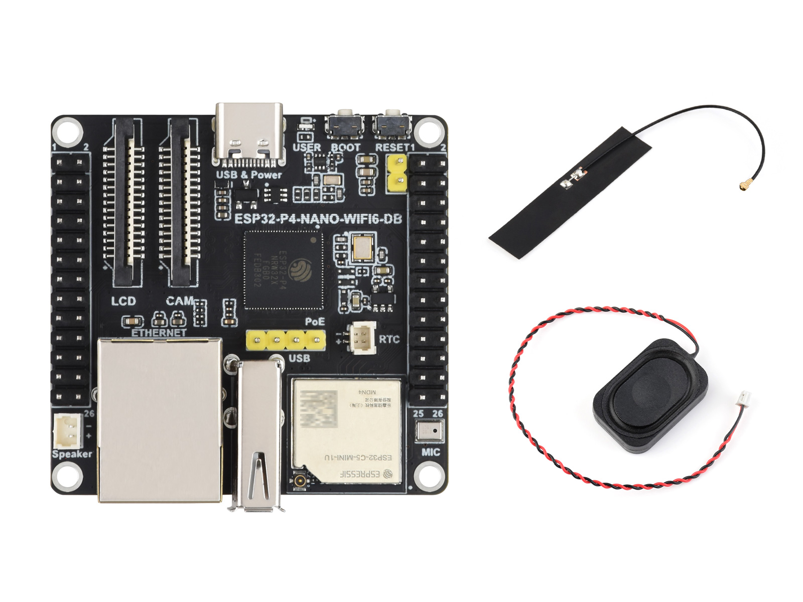 ESP32-P4-NANO-WIFI6-DB开发板 RISC-V 双核400MHz+单核40MHz 双频Wi-Fi6和BLE 5