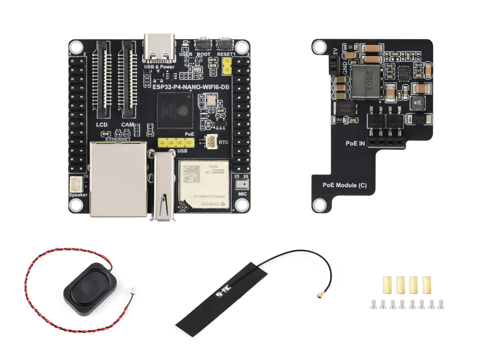 ESP32-P4-NANO-WIFI6-DB开发板 套餐B带PoE模块 RISC-V 双核400MHz+单核40MHz 双频Wi-Fi 6和BLE 5