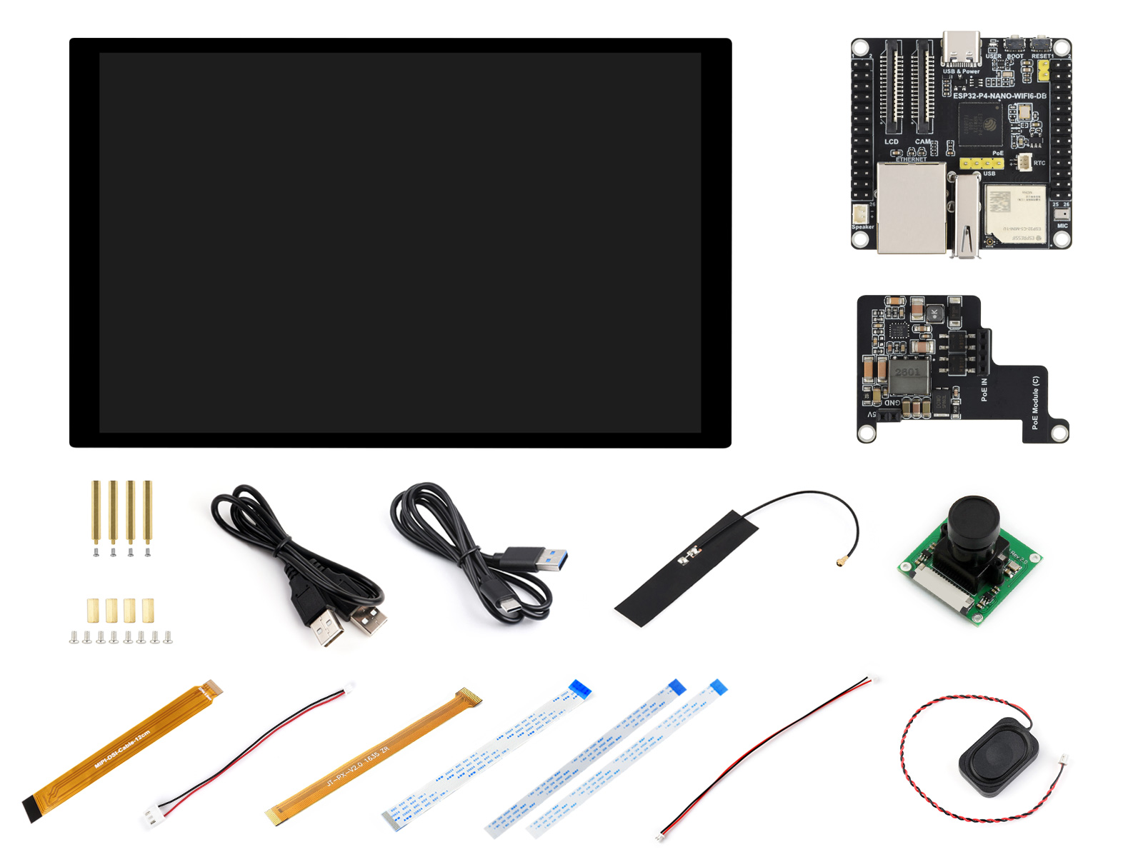 ESP32-P4-NANO-WIFI6-DB开发板 套餐D带屏幕+PoE+摄像模块 RISC-V 双核400MHz+单核40MHz 双频Wi-Fi 6和BLE 5