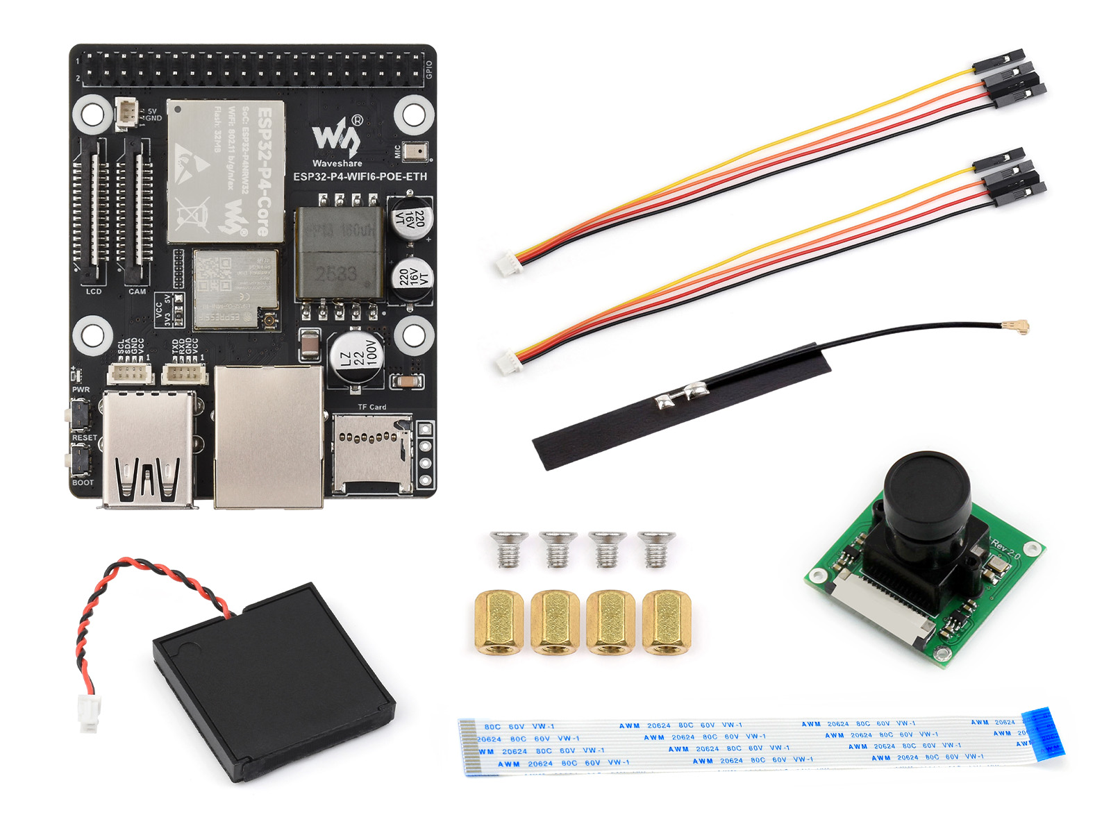 ESP32-P4-WIFI6-POE-ETH 开发板 基于 ESP32-P4 和 ESP32-C6 支持 Wi-Fi 6 和 Bluetooth 5 (LE) 集成 PoE 模块 可实现 PoE 以太网供电