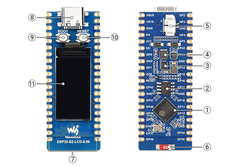 微雪 ESP32-S2 微控制器 Wi-Fi 开发板资源简介