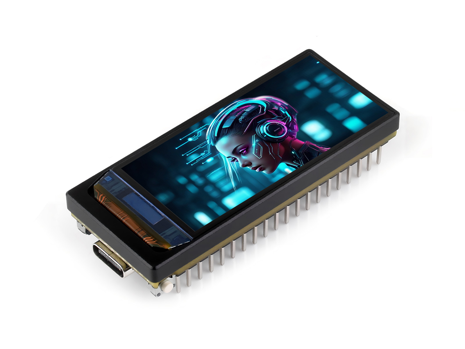 ESP32-S3 1.91寸AMOLED屏开发板带排针 LX7双核处理器240×536像素开发板 小板型板载加速度与陀螺仪传感器开发板