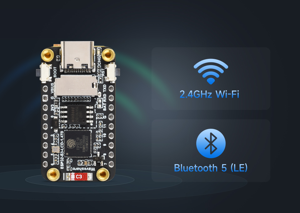 ESP32-S3 1.47 英寸液晶开发板30 个多功能 GPIO 引脚