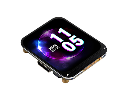 SP32-S3 1.69 英寸液晶开发板显示时间UI界面，手表类似